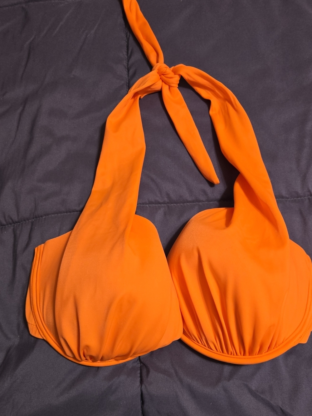 Venus Swimwear Orange Adjustable Halter Bikini Top Size DD